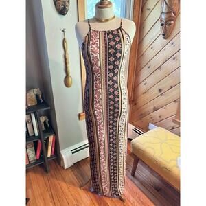 Bohemian Striped Maxi Floral Dress